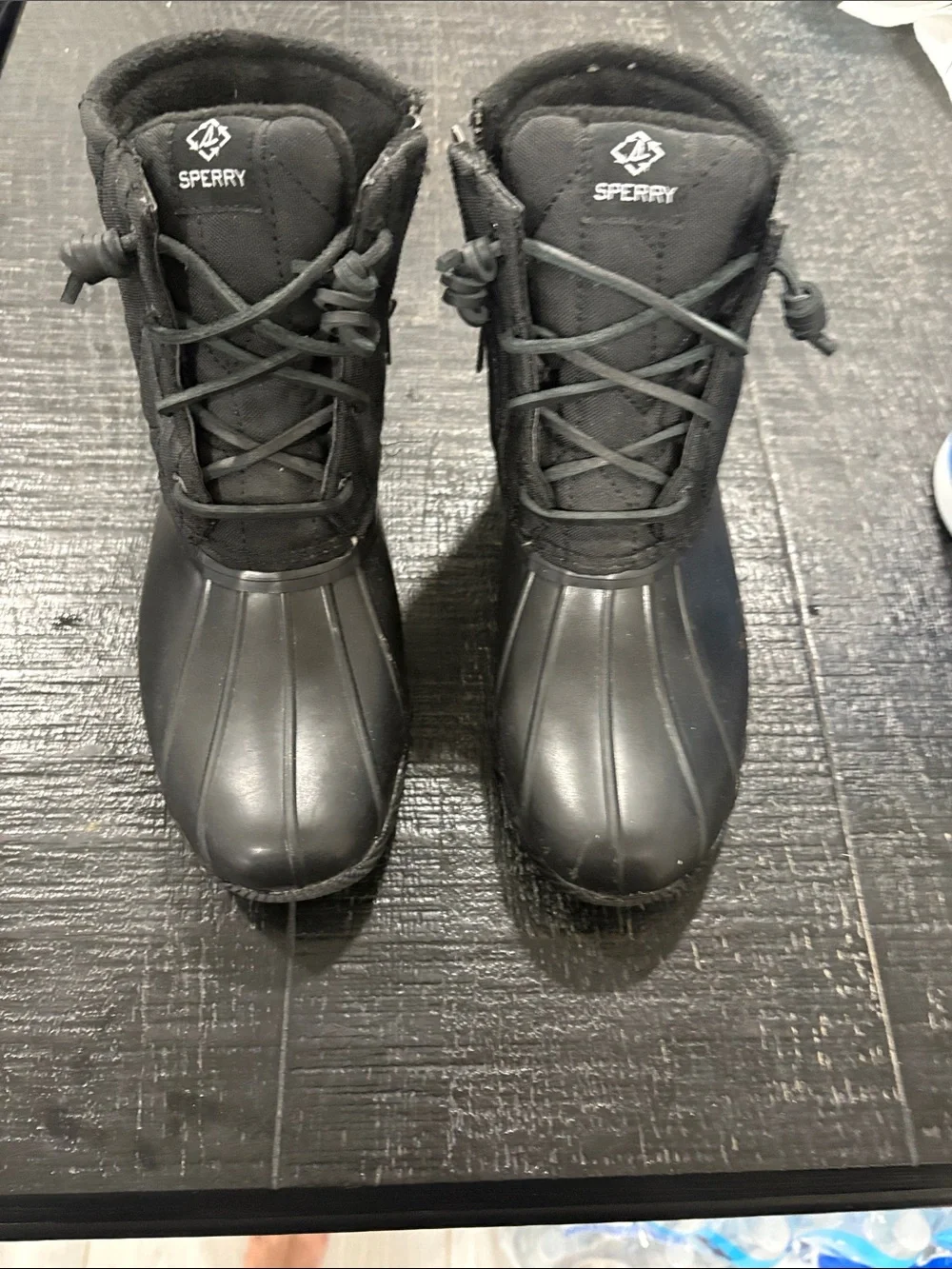 Sperry Black Waterproof Lace-Up Winter Boots
